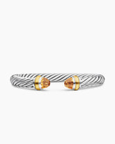 Classic Cable Bracelet in Sterling Silver with 14K Yellow Gold and Citrine, 7mm